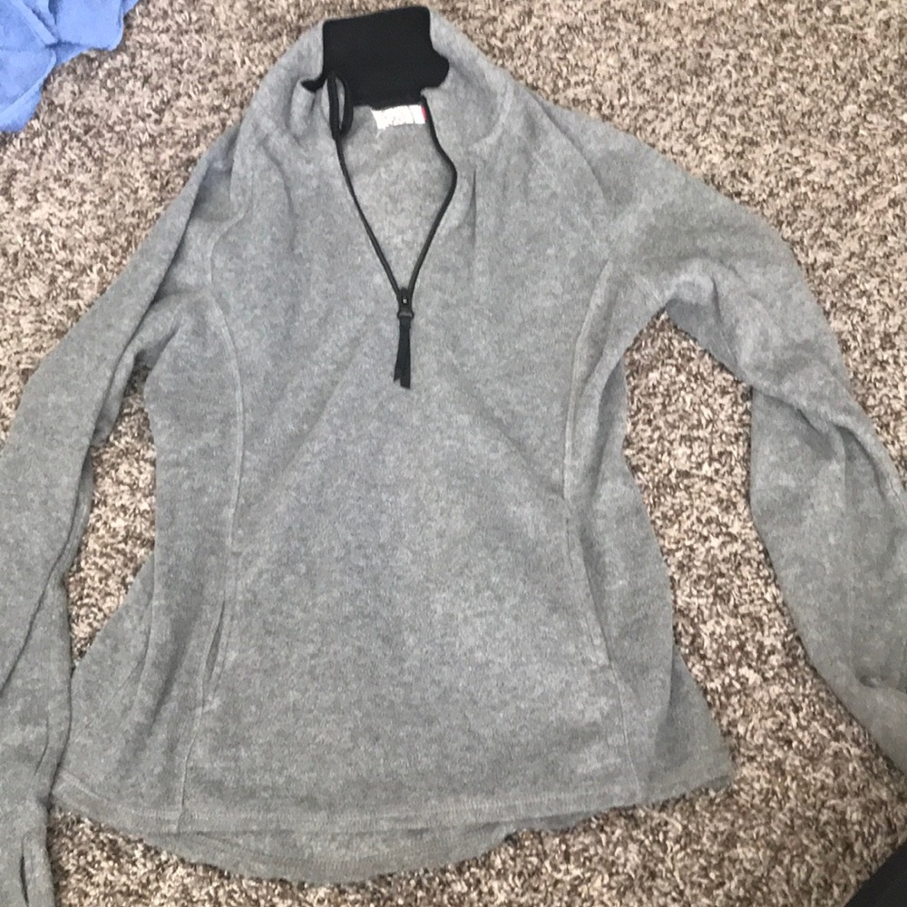 grey quarter zip